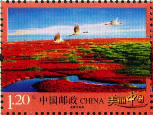 盘锦红海滩单枚.
