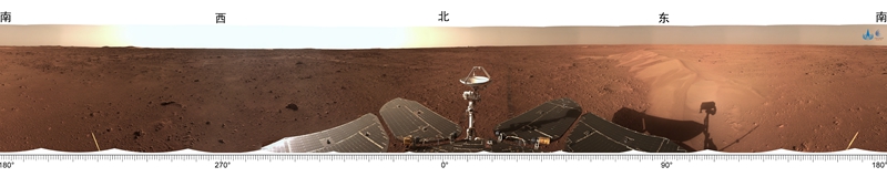 近期火星車拍攝巡視區全景影像