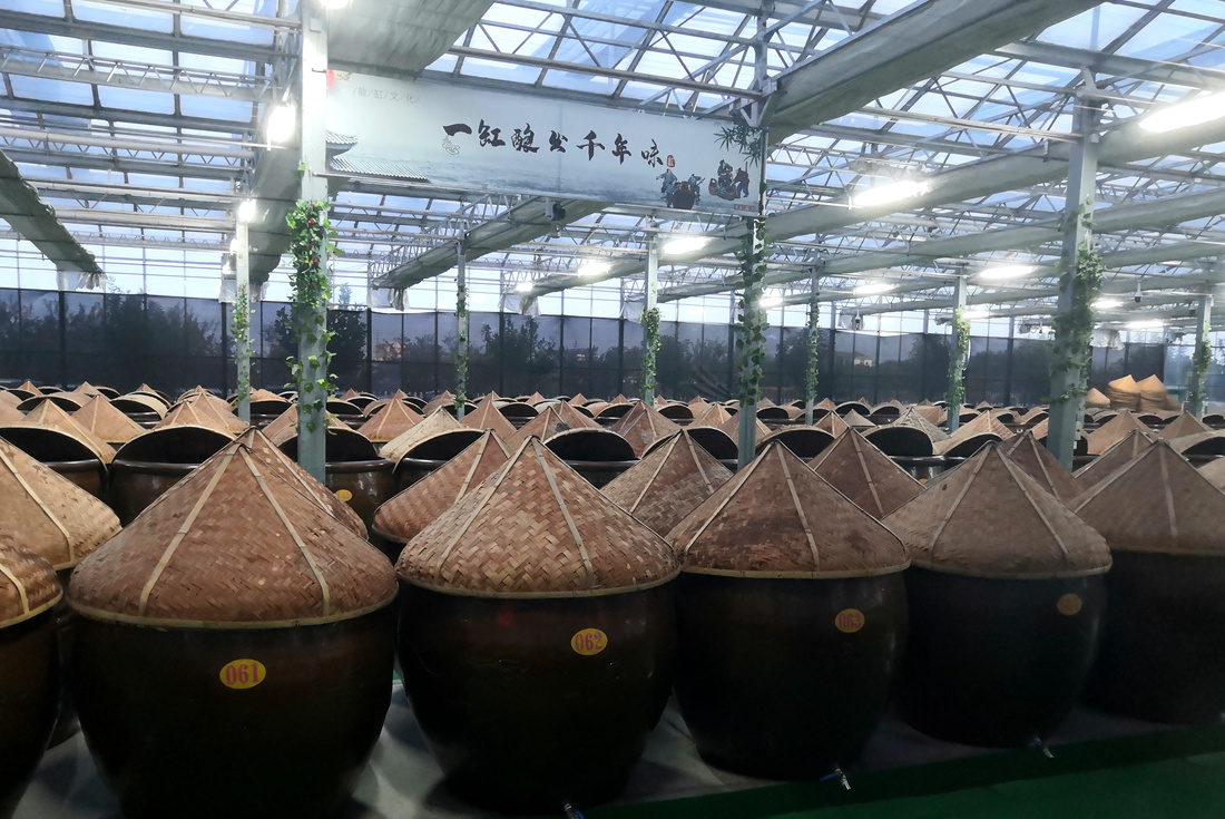 山东淄博一家调味品企业古法制作黄豆酱的晒场。人民网记者 孙博洋摄