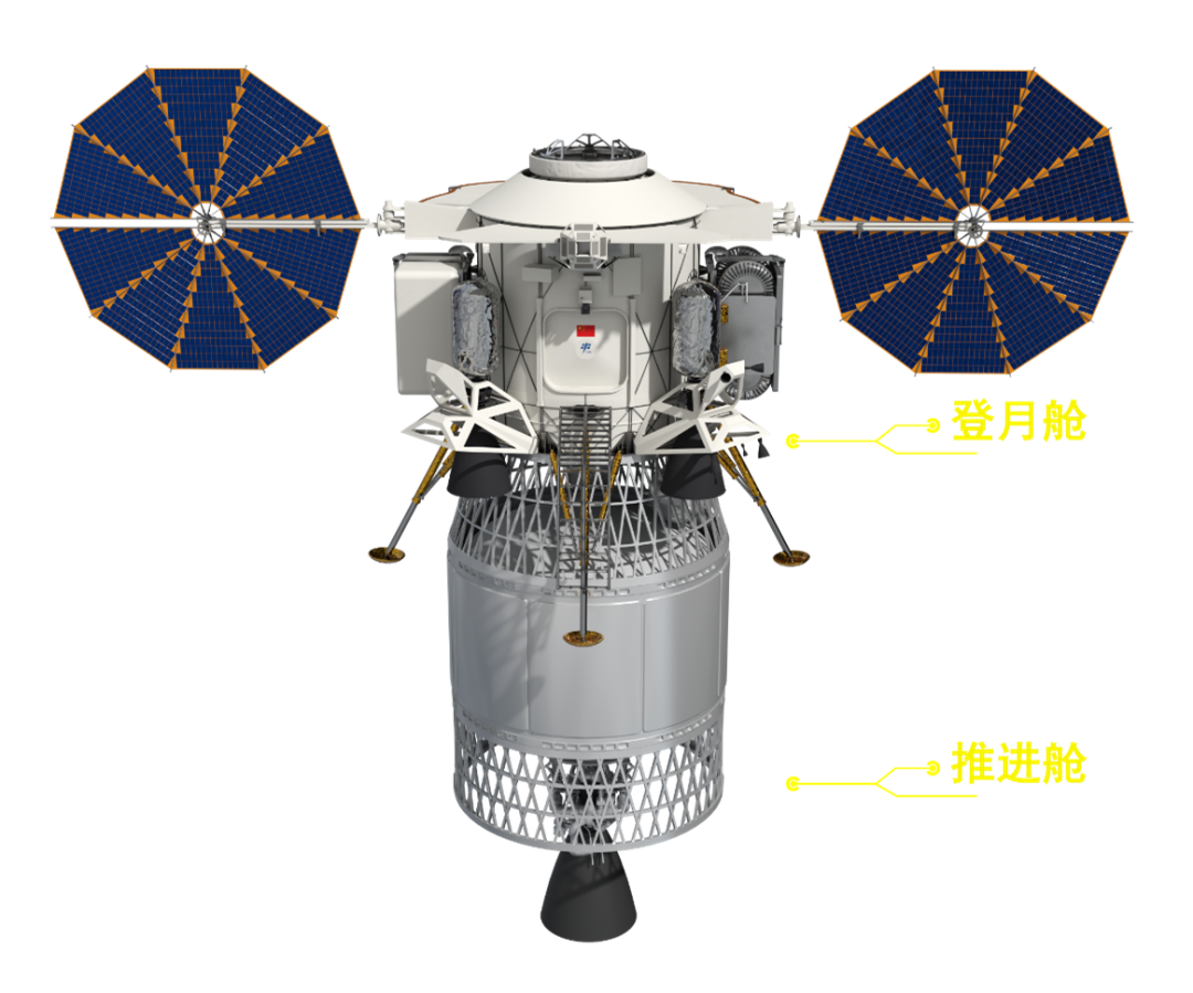 月面著陸器方案圖。中國載人航天工程辦公室供圖