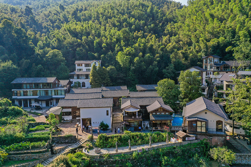 绿树环绕,环境秀美的楠坪古村。人民日报记者 蒋雨师摄