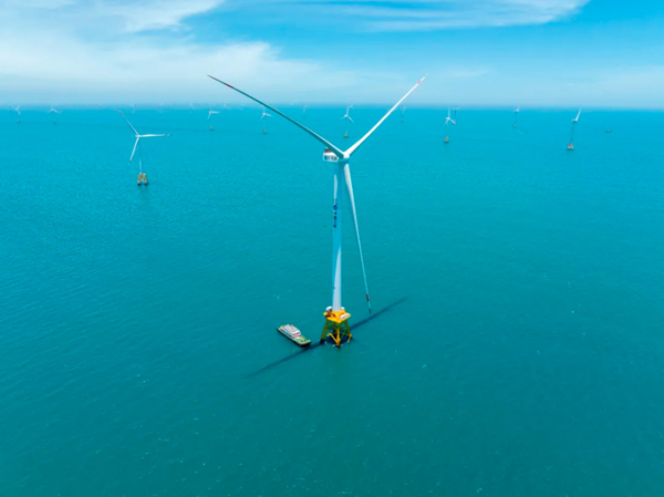 全球首台16兆瓦海上風電機組於2023年6月並網發電。韓磊攝