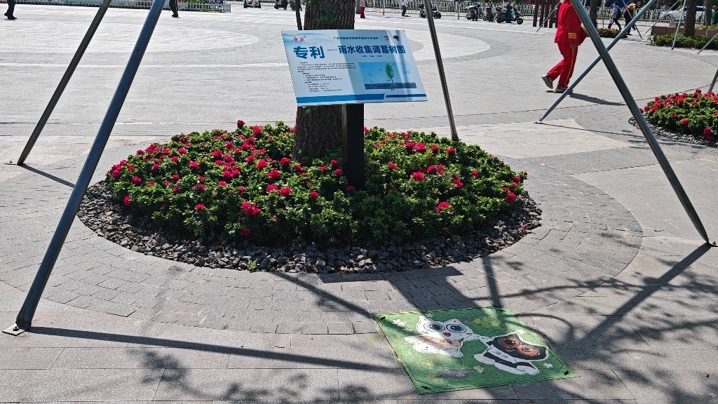 廣安“雨水收集調(diào)蓄樹池”，已在市內(nèi)公園落地運(yùn)用。受訪者供圖