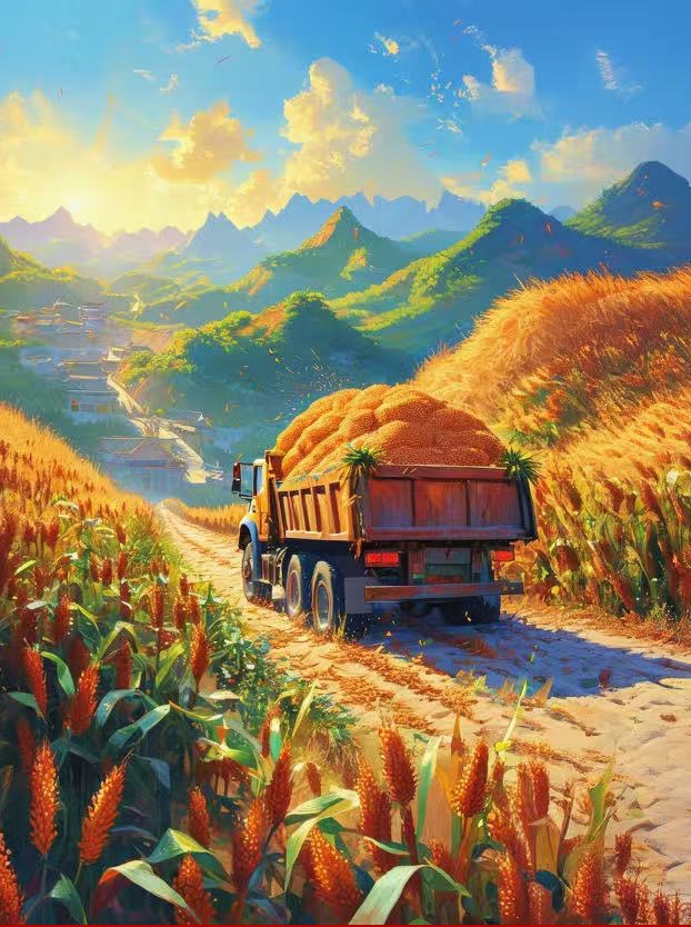 行进中国｜AI绘丰收 高粱田里的新光景