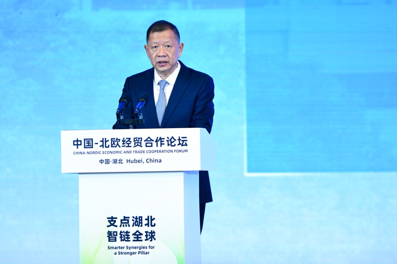 东风汽车集团有限公司董事长、党委书记杨青。人民网记者 任峰涛摄