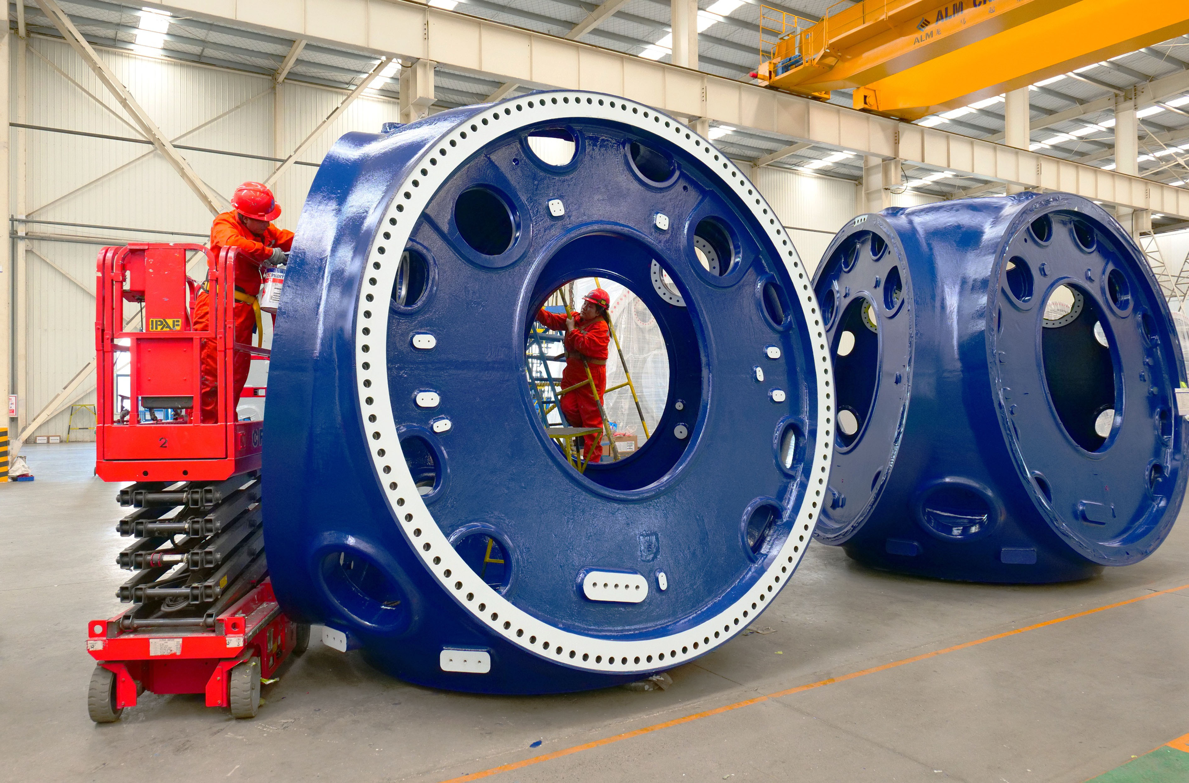 山东惠民：风电轮毂生产忙