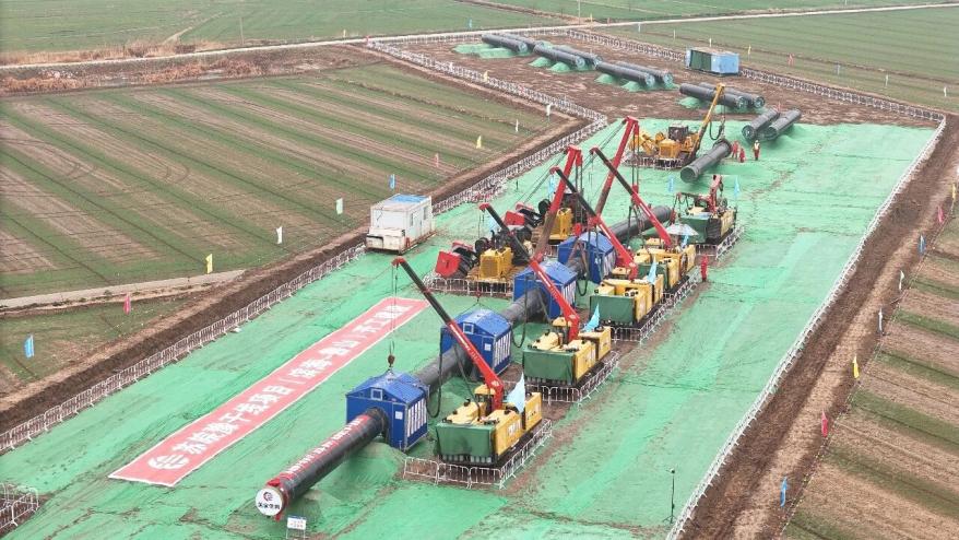 蘇皖豫干線管道工程開工建設。受訪者供圖