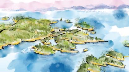 千岛之城，绿电海中来被誉为“千岛之城”的浙江省舟山市，拥有多样化的海域地理条件，在强潮影响和岛屿集流作用下，许多水道或海域具有较大流速，潮流能资源开发潜力巨大，在开发海洋能方面具有得天独厚的优势。