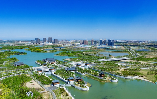 雄安新区南河枢纽项目建设情况。杨亚文摄