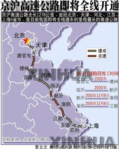 京沪高速公路天津段起於武清区泗村店与京津塘高速公路相交,在静海