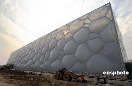[组图]北京奥运游泳比赛场馆 水立方 即将竣工