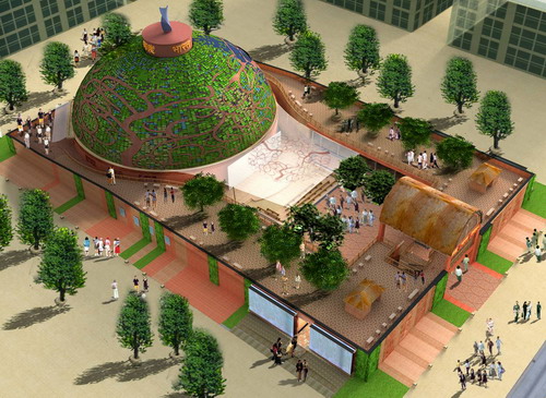 展示城市与和谐+上海世博会印度馆设计方案出
