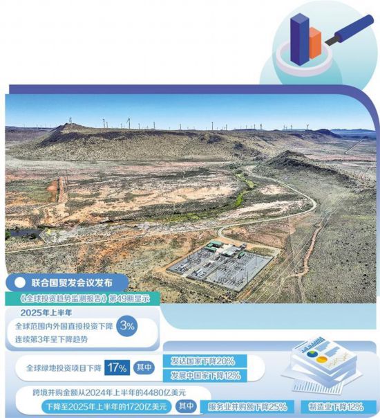 圖為10月22日在南非北開普省德阿鎮拍攝的德阿風電項目風機和變電站。 新華社記者 韓 旭攝